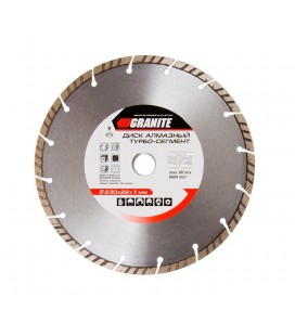 Kotúč diamantový GRANITE SEGMENTED TURBO 230*2, 8 mm 22-24% 6600 ot./min 9-01-230