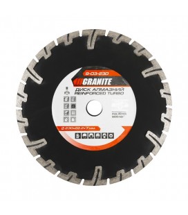 Kotúč diamantový GRANITE TURBO REINFORCED 230*2, 8 mm 22-24% 6600 ot./min ot./min 9-03-230