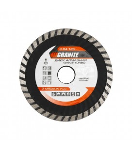 Kotúč diamantový GRANITE TURBO WAVE 125*2, 2 mm 22-24% 12200 ot./min 9-04-125