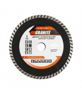 Kotúč diamantový GRANITE TURBO WAVE 180*2, 6 mm 22-24% 8600 ot./min 9-04-180