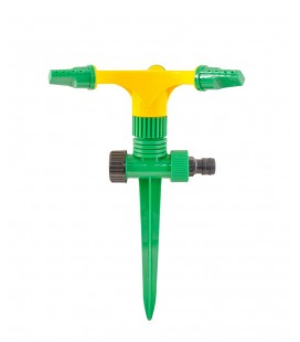 Zavlažovač plastový rotačný MASTERTOOL 3-ramenný 1/2" s podstavcom 12 m 92-9322