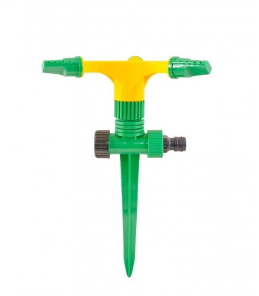 Zavlažovač plastový rotačný MASTERTOOL 3-ramenný 1/2" s podstavcom 12 m 92-9322