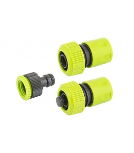 Sada trysiek na zavlažovanie MASTERTOOL 3 ks (adaptér 1/2"-3/4" - samica, koncovka 3/4", koncovka 3/4" STOP - samica) 92-9338