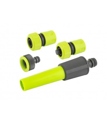 Súprava zavlažovacia MASTERTOOL 4 ks (radičná tryska regulovateľná, adaptér 1/2"-3/4" - samica, koncovka 3/4", koncovka 3/4" STO