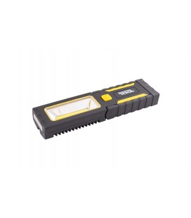 Baterka magnetická MASTERTOOL ručná s odpružením 4*0, 4W LED/3W COB LED, 150 Lum/8000K, 10 m, 3xAAA, ABS 94-0808