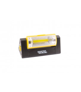 Magnetická baterka MASTERTOOL COB LED s bočným svetlom 6*0, 2W LED/3W, 150 Lum 8000K, 15m, 4xAAA, ABS 94-0809