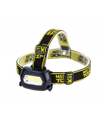 Lampa čelová MASTERTOOL nastaviteľné 3 funkcie, 3W COB LED, 120 Lum/7000K, 10 m, 3xAAA, ABS 94-0810