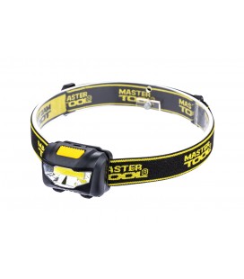 Lampa čelová MASTERTOOL 3 funkcie, 1W COB LED, 90 Lum/7000K, 10 m, 3xAAA, ABS 94-0811