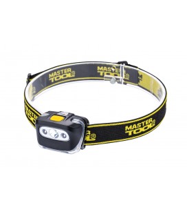 Lampa čelová MASTERTOOL 4 funkcie, 3W CREE XT-E WHITE LED/2*0, 4W RED LED, 200 Lum/7000K, 85 m, 3xAAA, ABS 94-0813