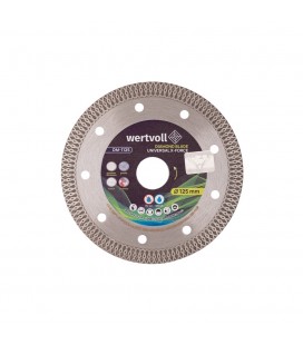 Kotúč diamantový WERTVOLL UNIVERSAL X-FORCE na porcelánovú kameninu 125*1, 4 mm 0, 24 výška segmentu 10 mm adaptér 22, 2 - 20 mm