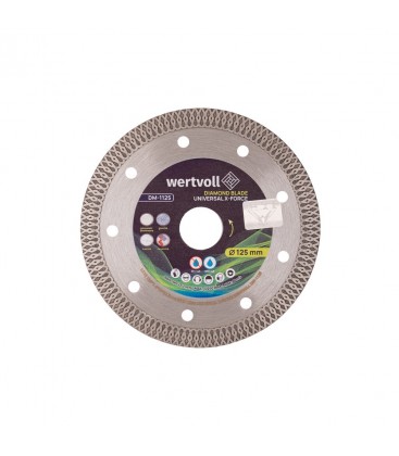 Kotúč diamantový WERTVOLL UNIVERSAL X-FORCE na porcelánovú kameninu 125*1, 4 mm 0, 24 výška segmentu 10 mm adaptér 22, 2 - 20 mm
