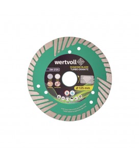 Kotúč diamantový WERTVOLL TURBO 125*2, 4 mm 0, 24 výška segmentu 8 mm adaptér 22, 2-20 mm 12250 ot./min DM-2125