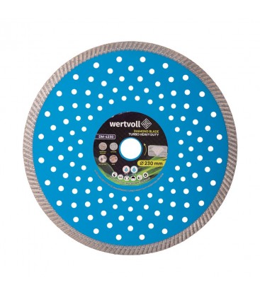Kotúč na železobetón WERTVOLL TURBO HEAVY DUTY 230*2, 5 mm 0, 24 výška segmentu 10 mm adaptér 22, 2-20 mm DM-4230