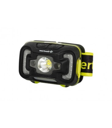Lampa čelová WERTVOLL CREE LED akumulátorová 6 funkcií pohybový senzor 5W 14*0, 2W RED/3W COBLED 260 Lum 6500K, IP65, USB, Li-po