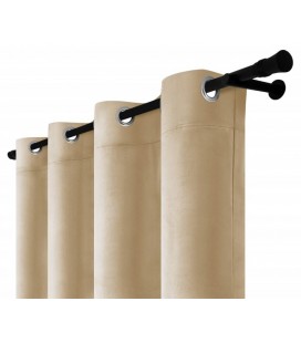 Zamatový záves s krúžkami - Stone Pearl, kamenná sivá