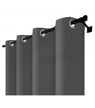 Zatemňovací záves s krúžkami - Blackout Royal Steel, tmavosivá